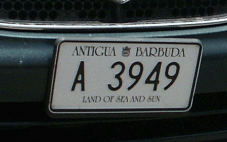 Автомобильные номера на Антигуа